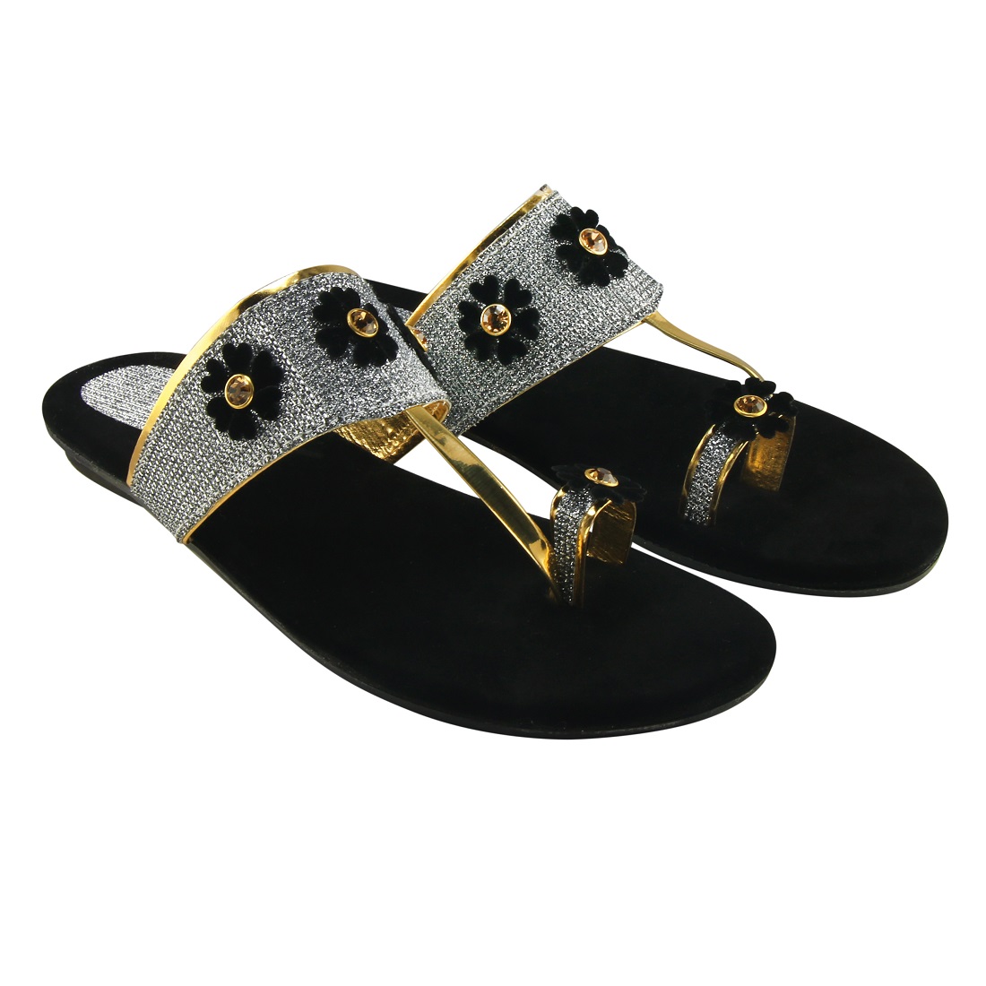 WOMEN SILVER FLAT FANCY SLIPPER Wholesale Footwear by Blinder