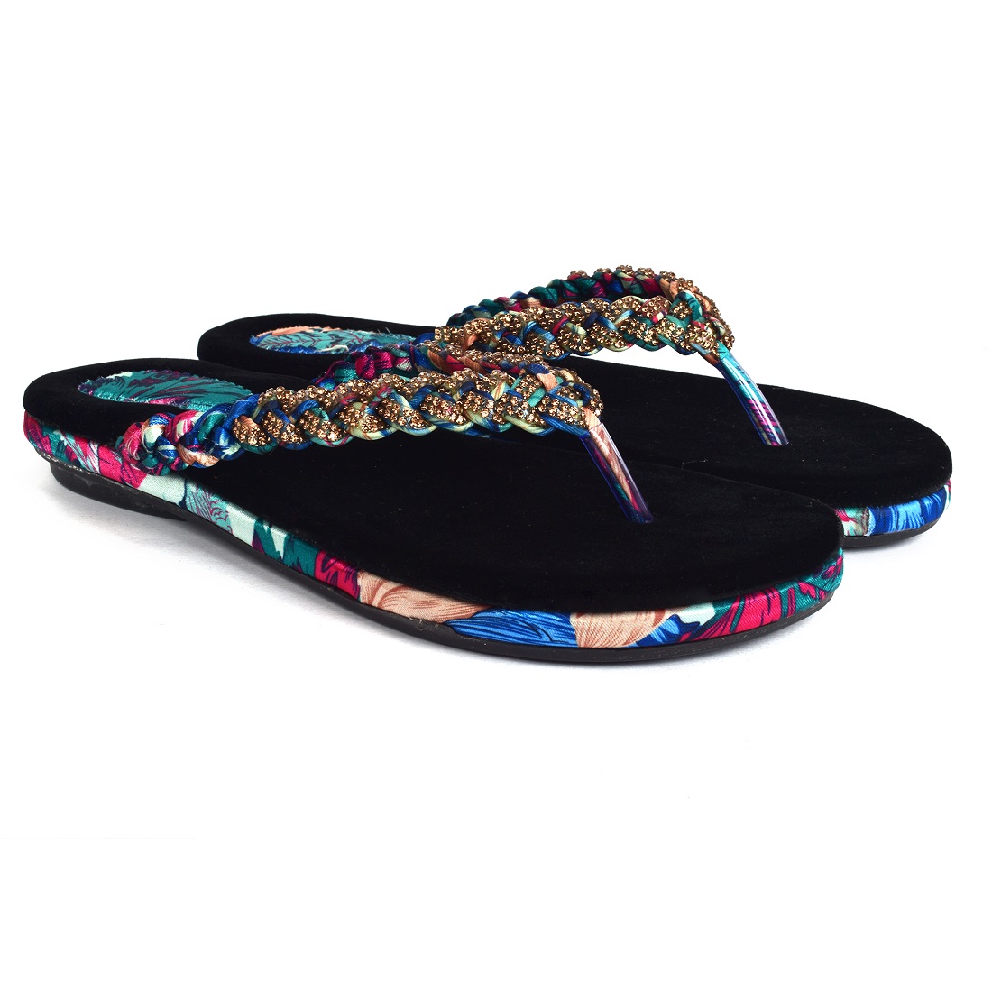 BLINDER WOMEN BLUE FLAT SLIPPER Wholesale Footwear by Blinder