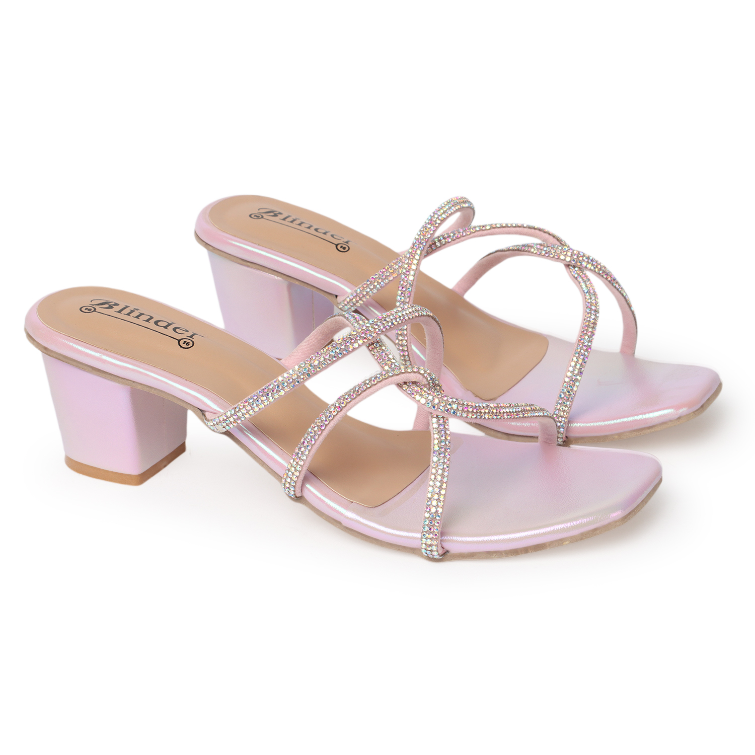 Womens fancy stylish Peach Heels Wholesale Footwear by Blinder
